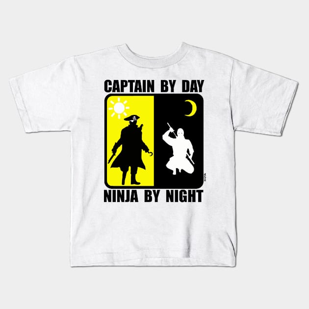 Captain by Day, Ninja by Night Kids T-Shirt by NewSignCreation